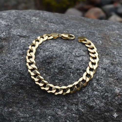18ct gold men curb - gold, men's