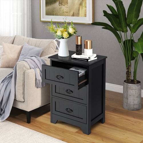 Wood drawer bedside table - wood,