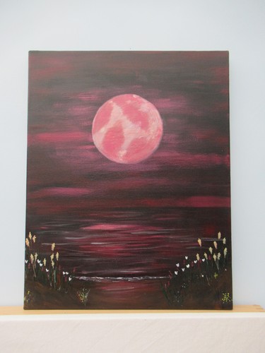Original acrylic painting - acrylic, red