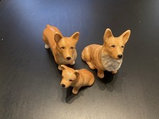 3 Ceramic Welsh Corgi Dogs