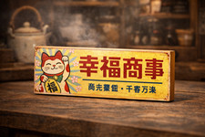 Maneki Neko Japanese Wooden