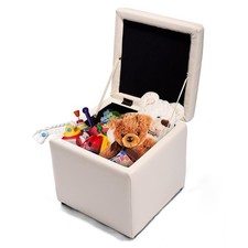 Faux Leather Ottoman Pouffe