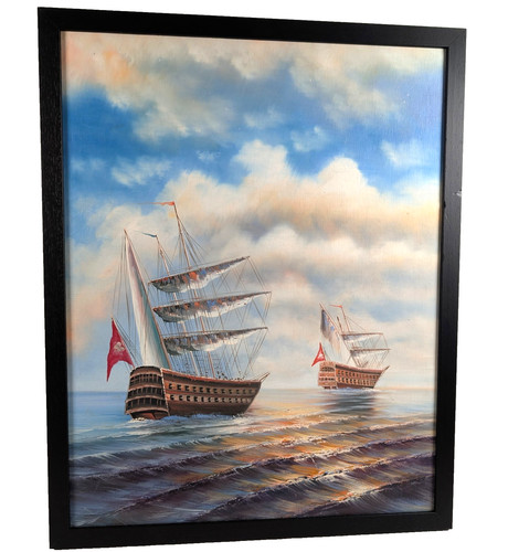 Original painting galleon navy - galleon,