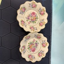 Thun Fine Bohemian Czech Porcelain Flower & Gold Trim Trinket Dishes 4.5"