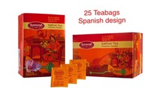 SAFFRON TEA BAGS PREMIUM 25pcs SPANISH  OR ENGLISH DESIGN  