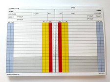 2025/26 Football Referee Score Cards / Match Report Pad (50 Sheets) with Sin Bin