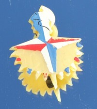 FESTIVAL OF BRITAIN UNUSUAL HAND PAINTED BADGE C-1951 BAKELITE 1" BADGE