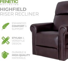 Highfield 4 motor leather riser recliner chair with powered headrest and lumbar