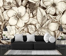 Vintage Sepia flowers Pattern