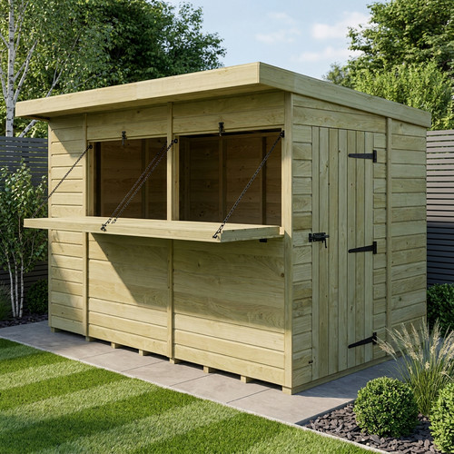Bar shed with hatch - shed,