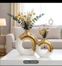 Ceramic doughnut vase set 2pcs