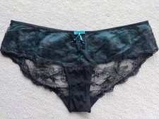 Panache Masquerade Antoinette Brief Knickers Black Teal Lace Size 16 New No Tags