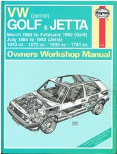 VW GOLF MK2 1.05 1.3 1.6 1.8 PETROL INCL GTI & 16V 1984-92 OWNER WORKSHOP MANUAL
