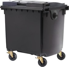 1100L Wheelie Bin Black/Grey