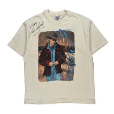 Ty England Across America Autographed Hanes Single Stitch T-Shirt - XL Cream Cot