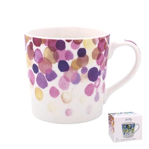 Coffee mug pink - pink, dotty
