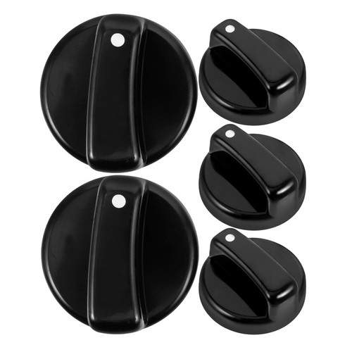 5pcs black plastic - stove, knobs