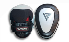 RDX T3 Leather Boxing Focus Pads FPL-T3W Cowhide Training Mitts MMA Muay Thai