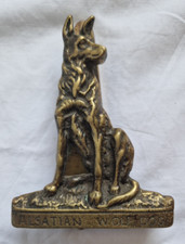 Vintage Alsatian Wolf Dog Brass Door Knocker