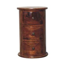Solid Wood Bedroom Furniture - Adorable 3 Drawer Chestnut Sheesham Drum