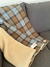 Harris Tweed Macleod Tartan Sherpa-Lined Blanket Throw