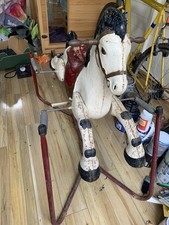 Vintage 60's MOBO Rocking Horse"Prairie King" Pressed Metal Spring Frame Display