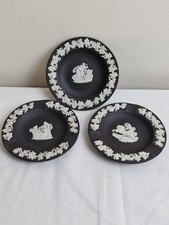3x Wedgewood Jasperware Black