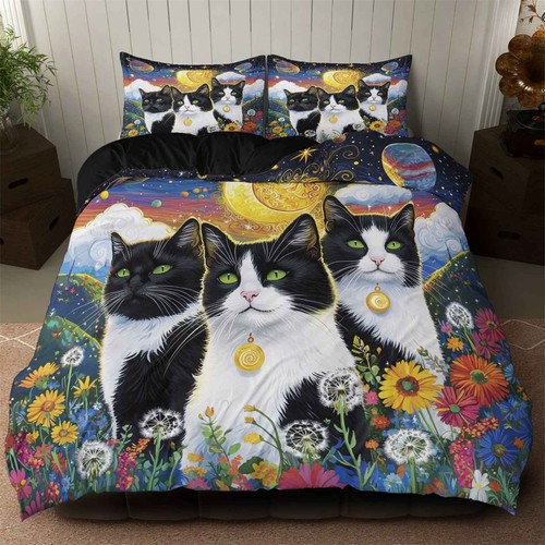 Dandelion cat clouds - clouds, quilt