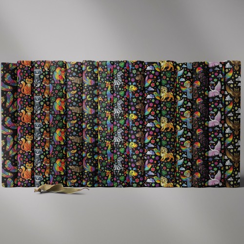 100 cotton mosaic art animals - mosaic,