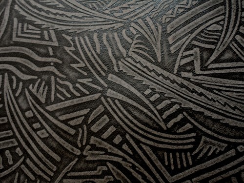 Grey brown ethnic patterned - /,