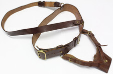 WW1 WW2 Genuine British Army Sam Browne Leather Belt & Sword Frog Goodwood 32-34