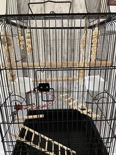 Bird Cage Open Play Top Parrot Cage Budgie Cage w/ Stand for Cockatiel Parakeet
