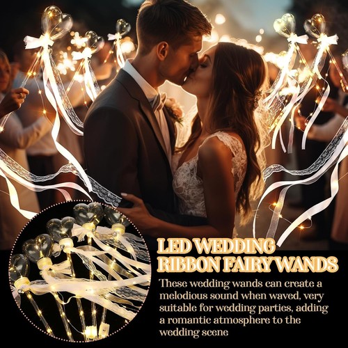 24pc led heart top wedding - heart,