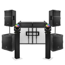 Complete DJ Set Up with 12" Active Speakers, Subwoofers, Booth & Lights PDY212A