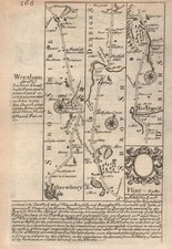 Shrewsbury-Ellesmere-Dudleston-Wrexham road map by J. OWEN & E. BOWEN 1753