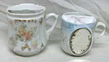 2 Antique Porcelain Shaving