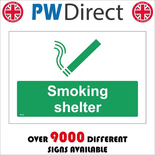 Sign smoking shelter area - sign,
