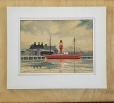 Lighthouse Ship Watercolor
