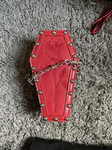 Gothic faux leather coffin - leather,