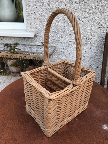 Wicker bottle carrier basket - wicker,