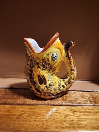 Gurgling fish pitcher majolica - gurgling,