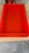 2 x Slightly Damaged Red Plastic Removal Storage Crate 21 Litre