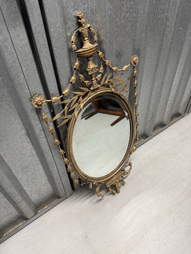 Antique brass mirror - antique,