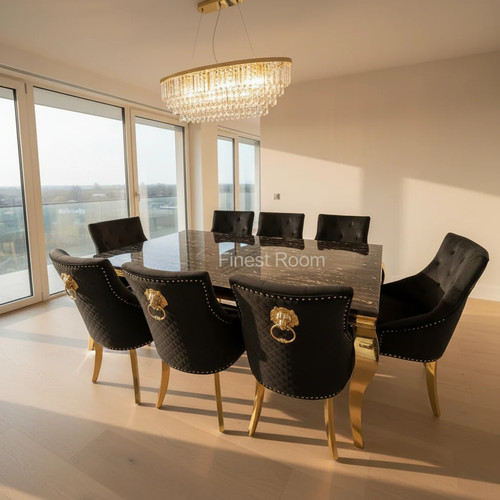 Black gold louis dining - gold, table