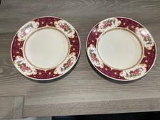 2 x Vintage 1930s Sampson Bridgwood Blue Floral Plate Backstamped