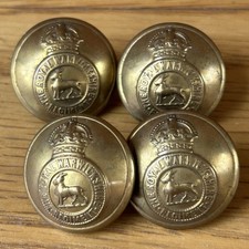 4 X WWI, WWII THE ROYAL WARWICKSHIRE REGIMENT OFFICERS 24MM BUTTONS Reenactment