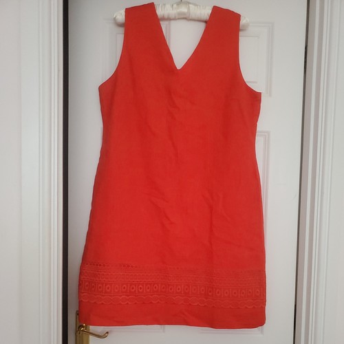 Red dress linen lined - red,