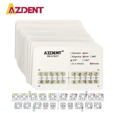 10X AZDENT Dental Ortho Bracket Braces Metal Mini/Standard MBT/Roth.022 Hook 345