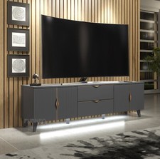 Grey TV Stand Modern Long