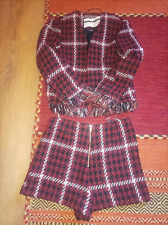 Topshop Boucle Check Red